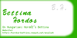 bettina hordos business card